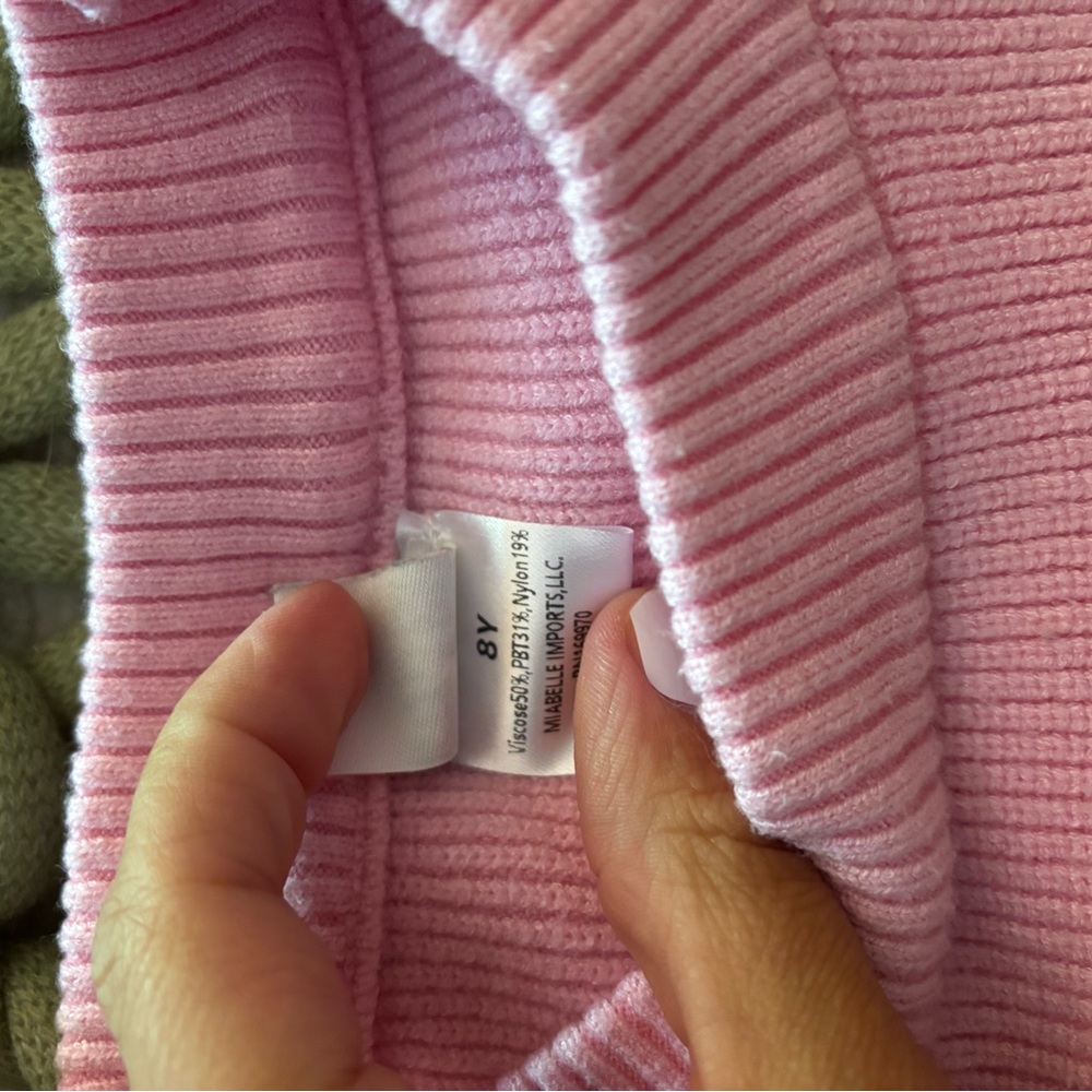 Pink Ribbed Knit Sweater